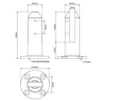 Rio Round Bolt down pool fence spigot FRICTION FIT, Stainless Steel 2205, Superior Strength